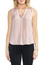 Women's Vince Camuto V-neck Rumple Satin Blouse, Size - Pink