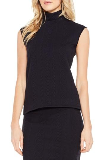 Women's Vince Camuto Cable Knit Turtleneck Top - Black