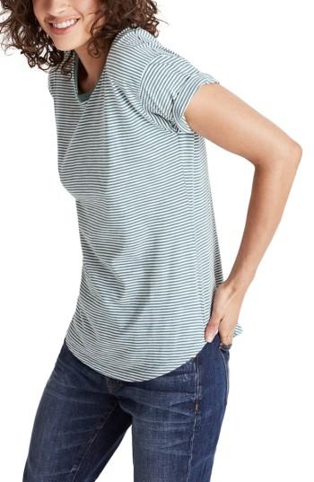 Women's Madewell Whisper Cotton Stripe Tee - Blue