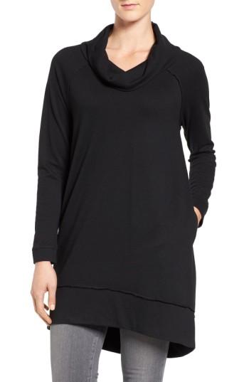 Petite Women's Caslon Cowl Neck Tunic Sweatshirt, Size P - Black