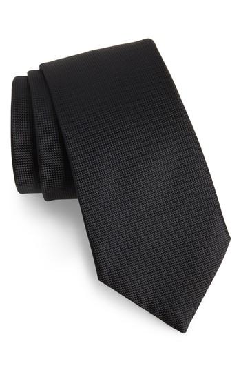 Men's Ermenegildo Zegna Solid Silk Tie, Size - Black