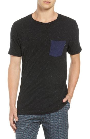 Men's Scotch & Soda Nep Jersey Pocket T-shirt - Black