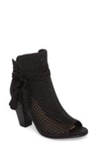Women's Vince Camuto Kamey Perforated Open Toe Bootie .5 M - Black