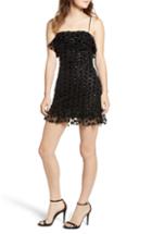 Women's Row A Sequin Dot Minidress - Black