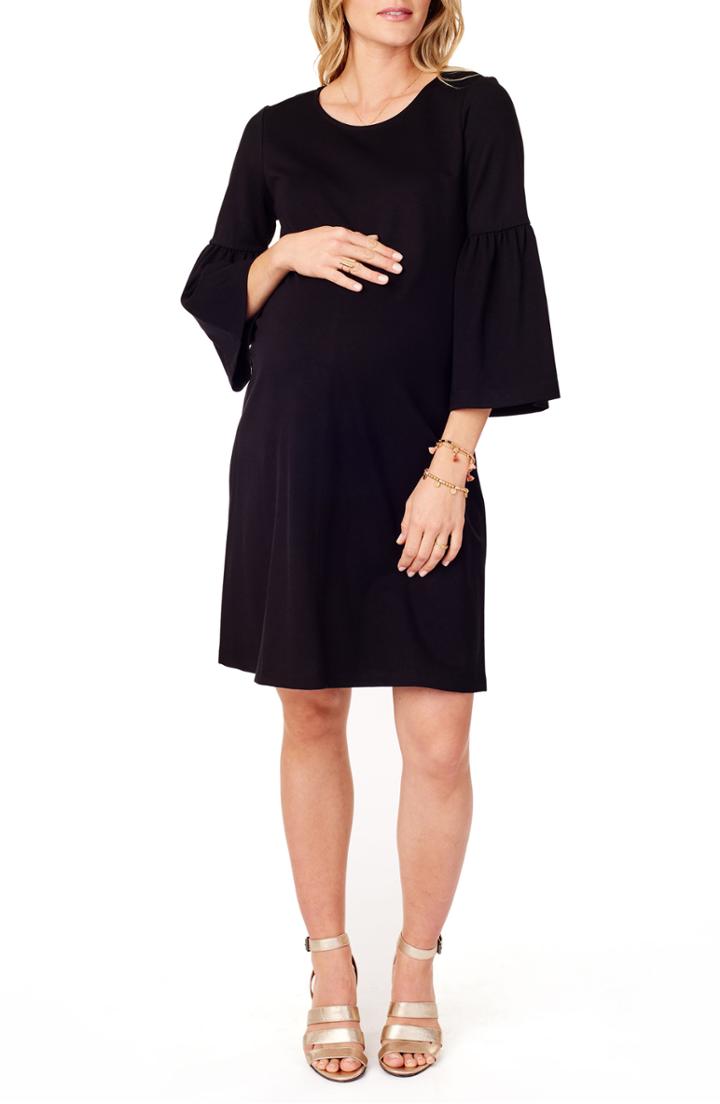 Women's Ingrid & Isabel Ponte Knit Bell Sleeve Maternity Dress