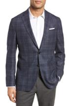 Men's Ted Baker London Kyle Trim Fit Plaid Silk & Wool Sport Coat R - Grey