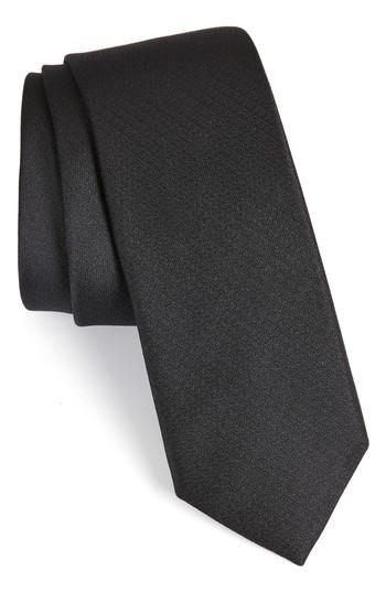 Men's Calibrate Clara Solid Silk Skinny Tie, Size - Black