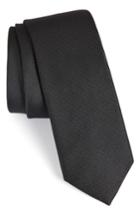 Men's Calibrate Clara Solid Silk Skinny Tie, Size - Black