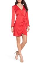 Women's Bardot Satin Wrap Dress - Red