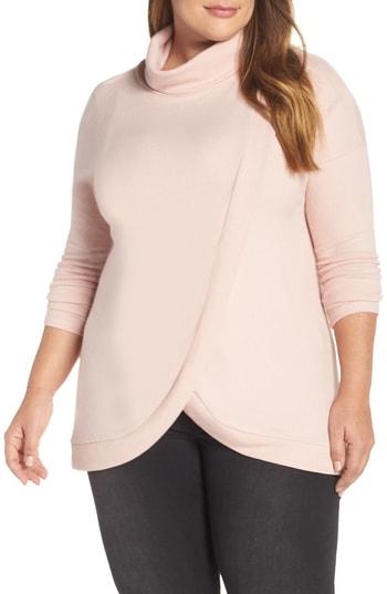 Petite Women's Gibson Cozy Fleece Turtleneck P - Pink