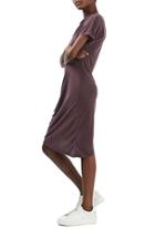Women's Topshop Asymmetric Slinky Drape Midi Dress Us (fits Like 0-2) - Purple