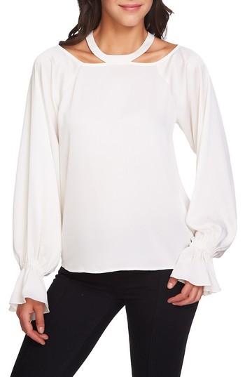 Women's 1.state Cold Shoulder Satin Blouse - White