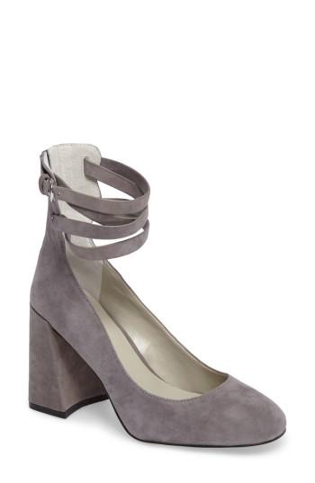 Women's 1.state Makal Flared Heel Wraparound Pump M - Grey