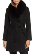 Women's George Simonton Couture Genuine Fox Fur Collar Wrap Coat