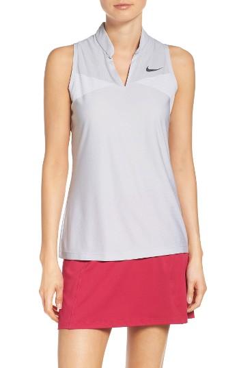 Women's Nike Zonal Cooling Swing Knit Golfo Polo - Grey