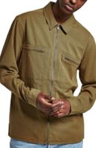 Men's Topman Zip Shirt Jacket, Size - Green