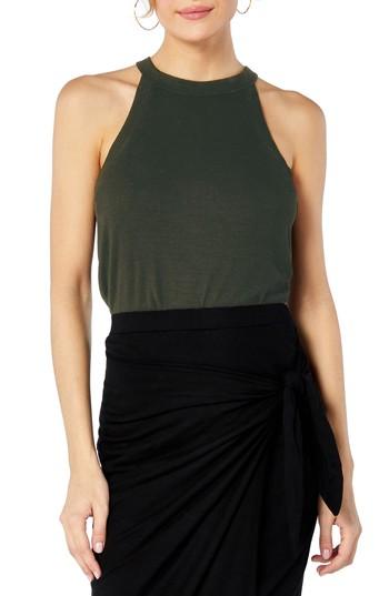 Women's Michael Stars Ribbed Tank, Size - Green