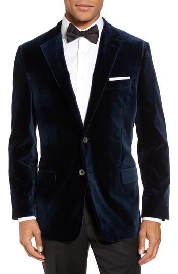 Men's Hickey Freeman Classic Fit Stretch Velvet Dinner Jacket R - Blue