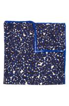 Men's Hook + Albert Bright Floral Silk Pocket Square, Size - Blue