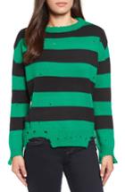 Women's Rdi Destroyed Stripe Sweater - Green