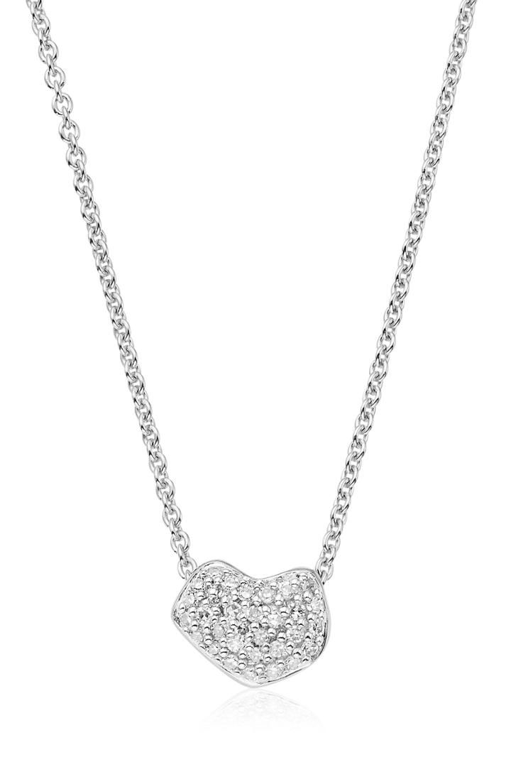 Women's Monica Vinader Nura Mini Diamond Heart Necklace