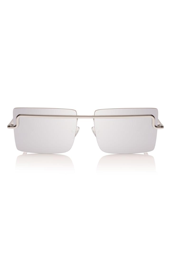 Women's Adam Selman X Le Specs Luxe The International 58mm Sunglasses - Silver/ Silver Mono
