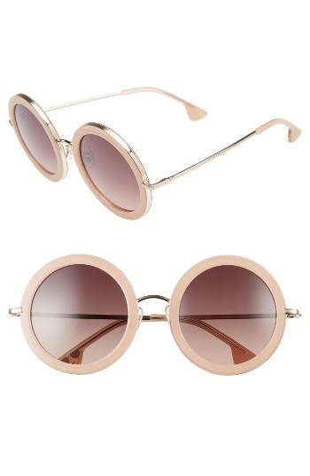 Women's Alice + Olivia Beverly 51mm Round Sunglasses - Blush