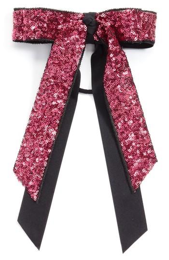 Cara Sequin Bow Ponytail Holder, Size - Pink