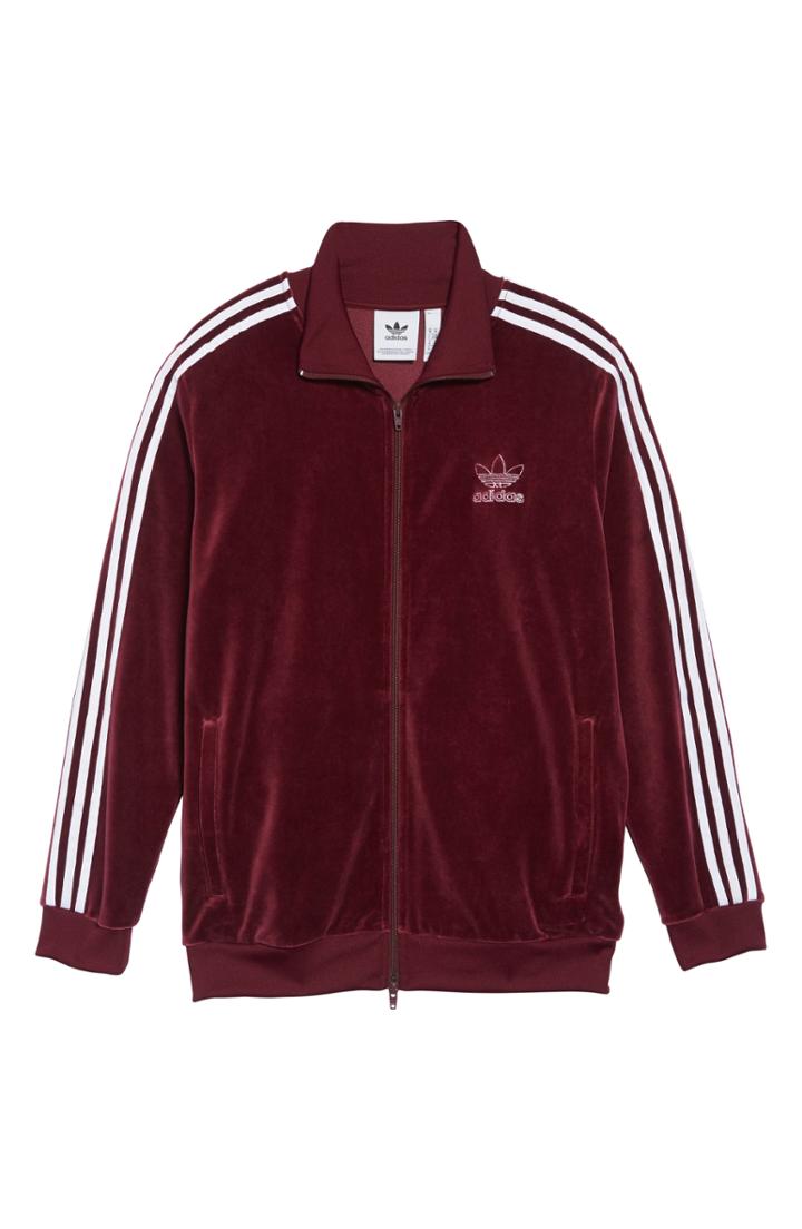 Men's Adidas Originals Velour Bb Track Jacket - Red