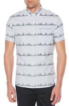 Men's Original Penguin City Slim Fit Stripe Oxford Shirt, Size - Blue
