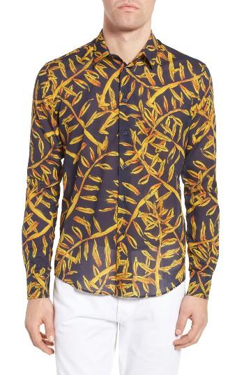 Men's Vilbrequin Gold Palms Voile Sport Shirt