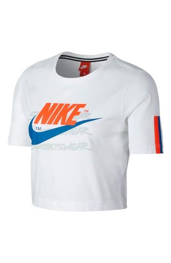 Women's Nike Sportswear Women's Moto Crop Top - White