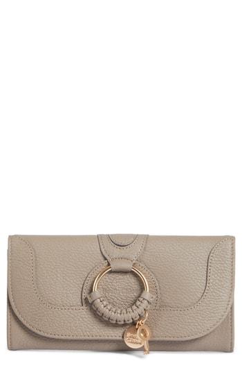 Women's See By Chloe Hana Leather Wallet - Grey