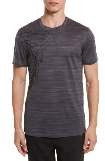 Men's Versace Collection Tonal Stripe Medusa - Black