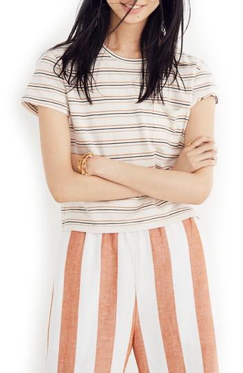 Women's Madewell Cohen Stripe Radio Boxy Tee - White