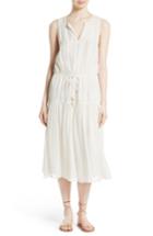 Women's Joie Klea Metallic Stripe Silk Midi Dress - White