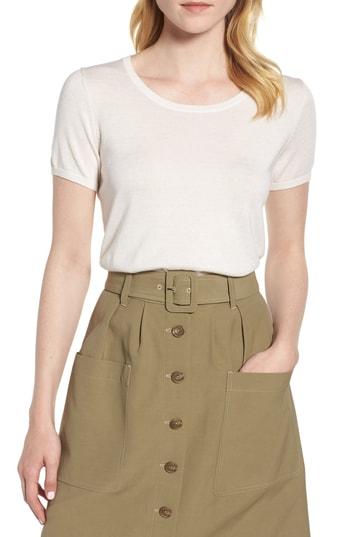 Women's Nordstrom Signature Silk Cashmere Crewneck Sweater - Ivory