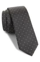 Men's The Kooples Dot Silk Skinny Tie, Size - Black