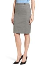 Women's Boss Vewisa Check Wool Suit Skirt - Grey