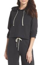 Women's Alternative Cropped Terry Hoodie - Black