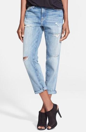 Current/elliott 'the Fling' Rolled Jeans (super Loved Destroyed) Womens Super Loved Destoyed