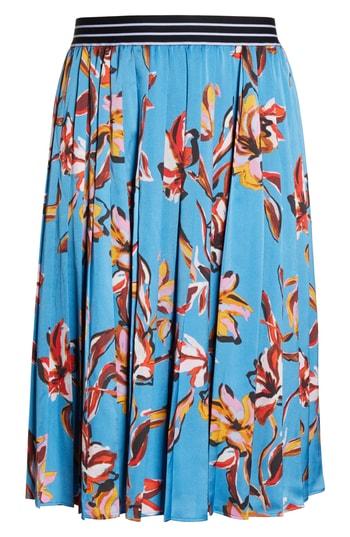 Women's Halogen Printed Pleated Skirt