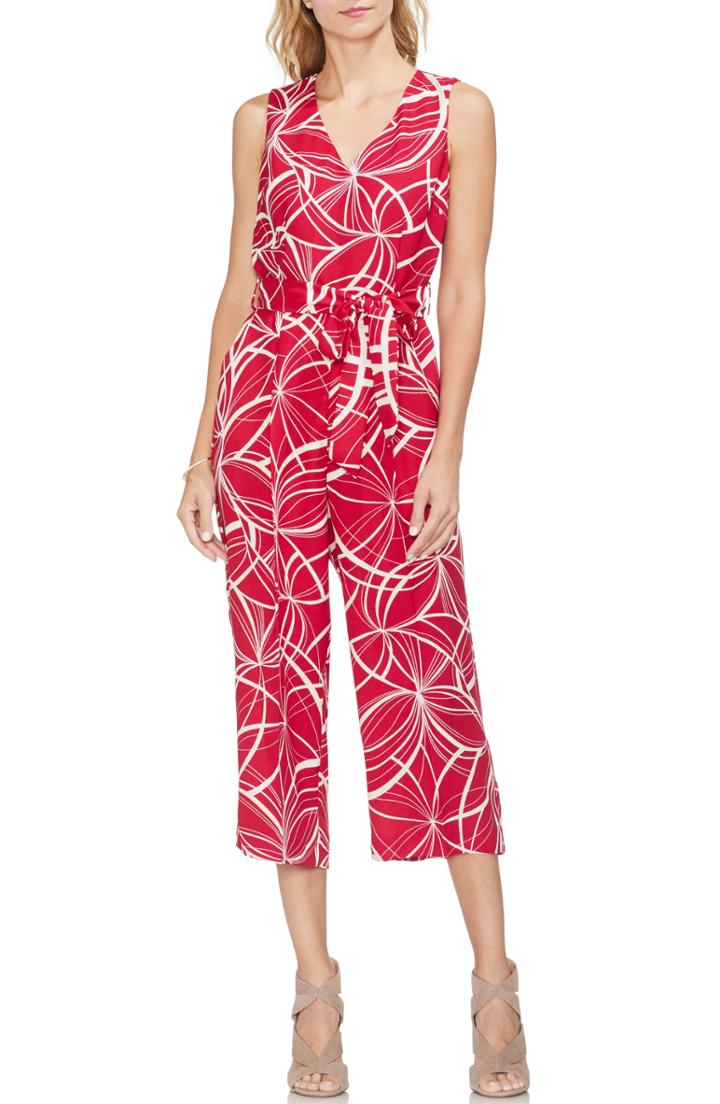 Women's Vince Camuto Swirl Movements Belted Jumpsuit