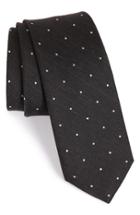 Men's The Tie Bar Dot Silk & Linen Tie, Size - Black