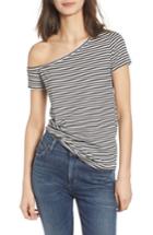 Women's N:philanthropy Dorado Stripe One-shoulder Tee - Black