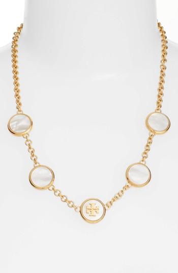 Women's Tory Burch Mother-of-pearl Station Necklace
