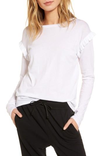 Women's Treasure & Bond Ruffle Sleeve Tee, Size - White