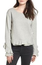 Women's Codexmode Ruffle Trim Sweatshirt - Grey