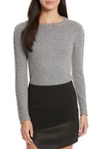 Women's Alice + Olivia Sparrow Grommet Sleeve Sweater - Grey