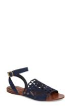 Women's Tory Burch May Perforated Ankle Strap Sandal M - Blue